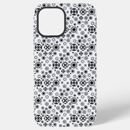 Coque iPhone 12 Pro Max Motif décoratif arabesque noir blanc mignon (Verso)