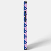 Coque iPhone 12 Pro Max Motif Houndstooth Rose+Bleu (Côté gauche)