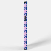 Coque iPhone 12 Pro Max Motif Houndstooth Rose+Bleu (Côté droit)