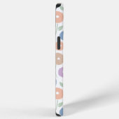 Coque iPhone 12 Pro Max Motif Répété Fleur Floue Pastels sur Blanc (Côté droit)