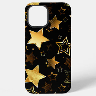 Coque iPhone 12 Pro Max Motif sans couture avec des étoiles dorées