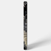 Coque iPhone 12 Pro Max Nom manuscrit Fractal Argent Or moderne (Côté gauche)