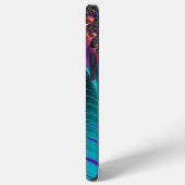 Coque iPhone 12 Pro Max Nom manuscrit violet fractal moderne (Côté gauche)