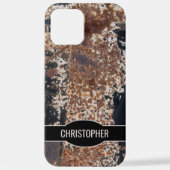 Coque iPhone 12 Pro Max Nom personnalisé rustique coque iphone de texture  (Verso)