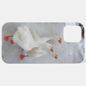 Coque iPhone 12 Pro Max Oie blanche (Verso Horizontal)
