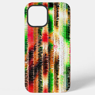 Coque iPhone 12 Pro Max Papier découpé en bandes colorées rouge, jaune et