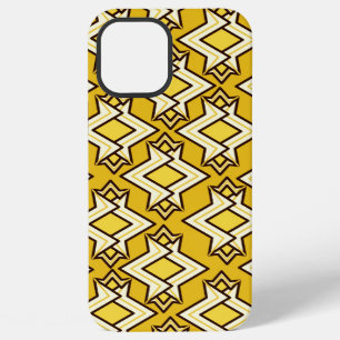 Coque iPhone 12 Pro Max Papiers peints Art Déco, or moutarde