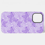 Coque iPhone 12 Pro Max Papillon Violet (Verso Horizontal)