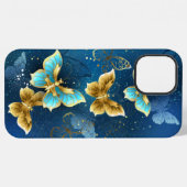Coque iPhone 12 Pro Max Papillons dorés (Verso Horizontal)