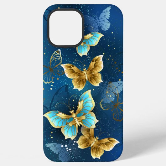 Coque iPhone 12 Pro Max Papillons dorés (Verso)