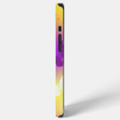 Coque iPhone 12 Pro Max Papillons monarques sur fond violet (Côté gauche)