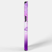 Coque iPhone 12 Pro Max Papillons monarques sur fond violet (Côté droit)