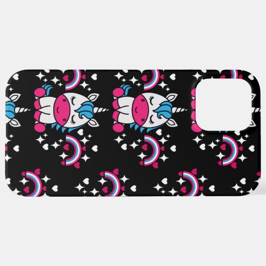 Coque iPhone 12 Pro Max Petites filles Unicorn Pony (Retour horizontal)