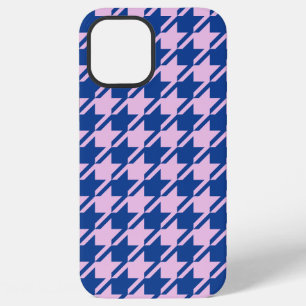 Coque iPhone 12 Pro Max Pied de fond rose+Motif bleu