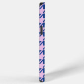 Coque iPhone 12 Pro Max Pied de fond rose+Motif bleu (Côté droit)