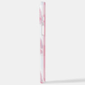 Coque iPhone 12 Pro Max Pink Striped Bow Coquette Aesthetic Cute Girly (Côté gauche)
