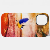 Coque iPhone 12 Pro Max Plage artistique oiseau mer (Verso Horizontal)