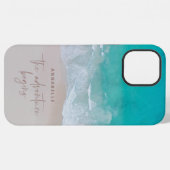 Coque iPhone 12 Pro Max plage de sable tropical l'océan l'aventure commenc (Verso Horizontal)