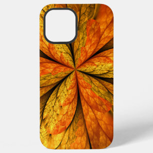 Coque iPhone 12 Pro Max Plante d'automne, art fractal abstrait moderne de