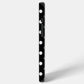 Coque iPhone 12 Pro Max Points noirs et blancs avec monogramme (Côté gauche)