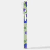 Coque iPhone 12 Pro Max points verts violets et bleus (Côté gauche)