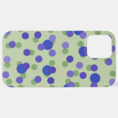 Coque iPhone 12 Pro Max points verts violets et bleus (Retour horizontal)