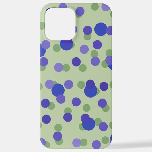 Coque iPhone 12 Pro Max points verts violets et bleus (Verso)