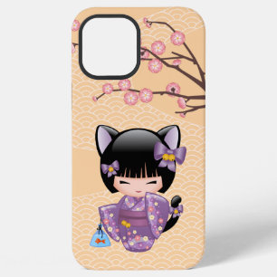 Coque iPhone 12 Pro Max Poupée Neko Kokeshi - Fille Geisha aux Oreilles de