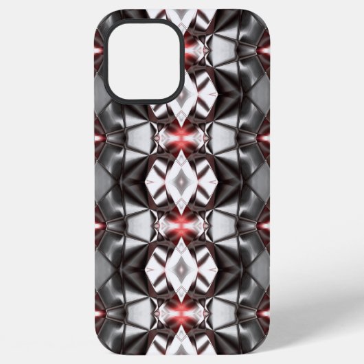 Coque iPhone 12 Pro Max Rapport noir chromé à "ruby", formes virtuelles (Verso)