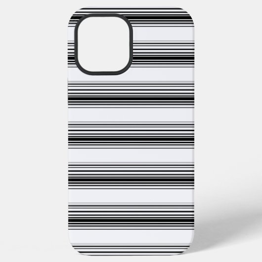 Coque iPhone 12 Pro Max Rayures blanches noires modernes (Verso)