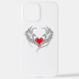 Coque iPhone 12 Pro Max Red Angel Coeur avec ailes