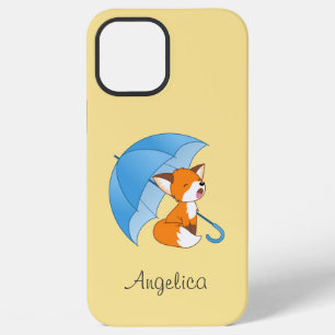 Coque iPhone 12 Pro Max Renard Petit et Mignon Endormi sous un Parapluie