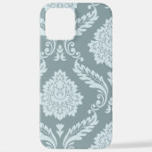 Coque iPhone 12 Pro Max Rococo Damask Art I Duck Egg Blue+Teal (Verso)