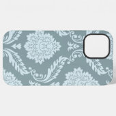 Coque iPhone 12 Pro Max Rococo Damask Art I Duck Egg Blue+Teal (Verso Horizontal)