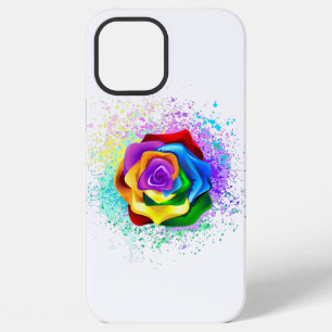 Coque iPhone 12 Pro Max Rose arc-en-ciel colorée