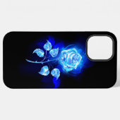 Coque iPhone 12 Pro Max Rose bleue brûlante (Verso Horizontal)