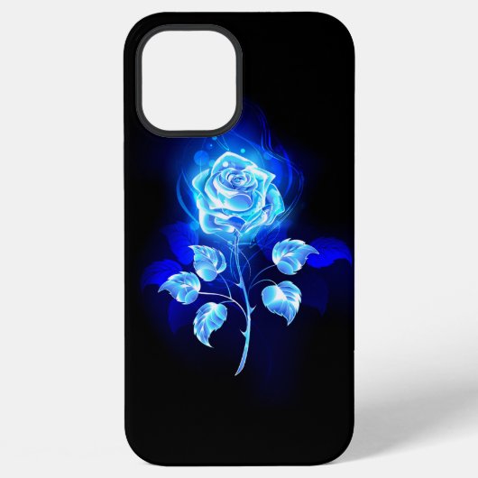 Coque iPhone 12 Pro Max Rose bleue brûlante (Verso)