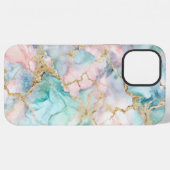 Coque iPhone 12 Pro Max Rose Blue Gold Marble (Verso Horizontal)