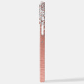 Coque iPhone 12 Pro Max Rose Gold Jolie fille Parties scintillant argent b (Côté gauche)