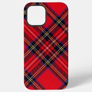 Coque iPhone 12 Pro Max Royal Stewart tartan rouge noir plaid