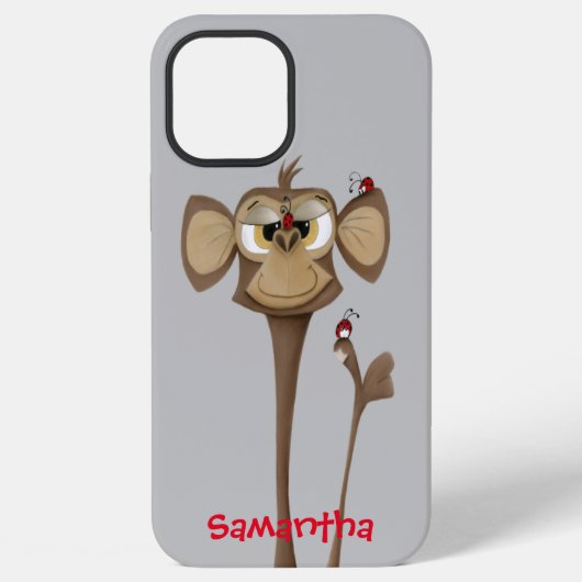 Coque iPhone 12 Pro Max Singe idiot et coccinelles (Verso)