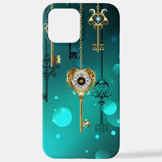 Coque iPhone 12 Pro Max Skeleton Keys on Green Background (Verso)