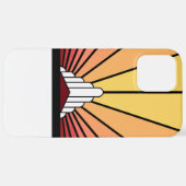 Coque iPhone 12 Pro Max Soleil Art déco à l'aube (Retour horizontal)