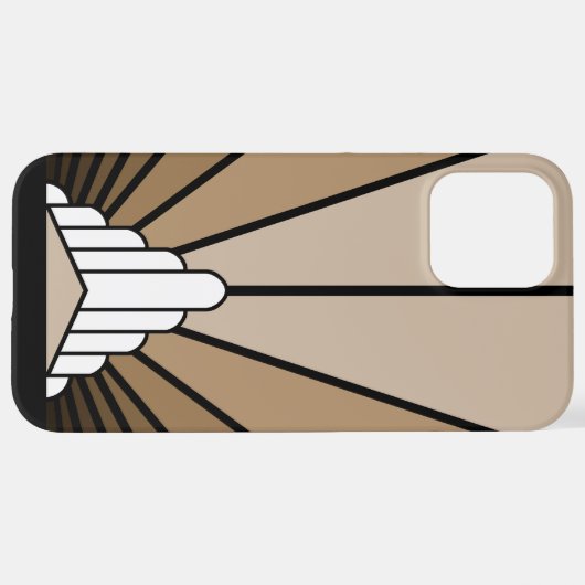 Coque iPhone 12 Pro Max Soleil Art déco bronzé (Retour horizontal)