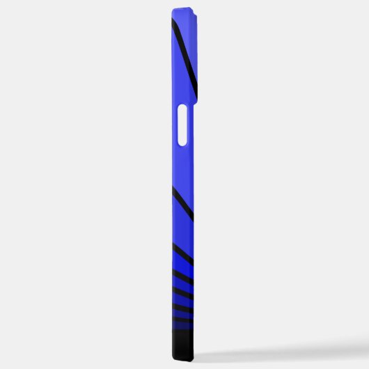 Coque iPhone 12 Pro Max Soleil Art déco en bleu (Côté droit)