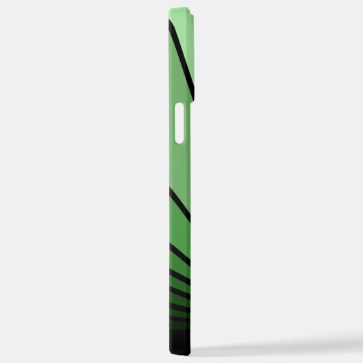 Coque iPhone 12 Pro Max Soleil Art déco en vert (Côté droit)