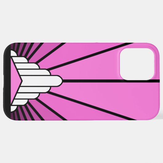 Coque iPhone 12 Pro Max Soleil Art déco rose (Retour horizontal)