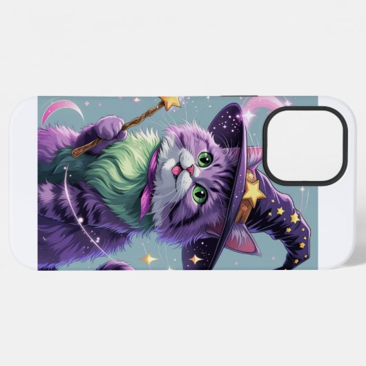 Coque iPhone 12 Pro Max Sorcier Chat Thémé (Verso Horizontal)