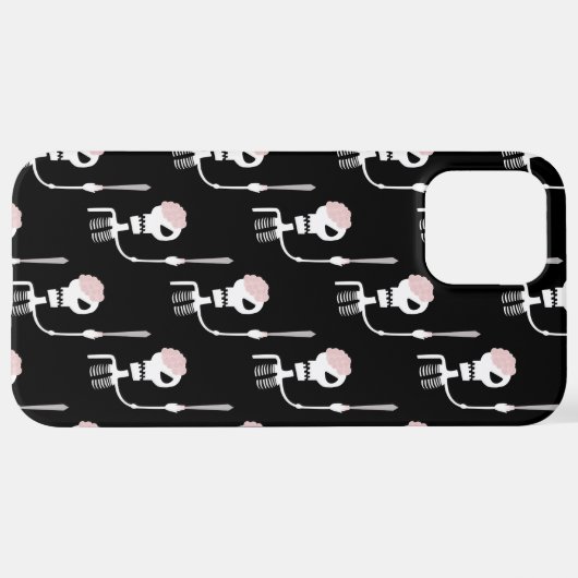 Coque iPhone 12 Pro Max Squelette d'Halloween avec épée (Retour horizontal)