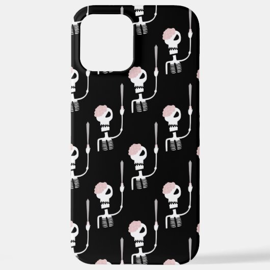 Coque iPhone 12 Pro Max Squelette d'Halloween avec épée (Verso)